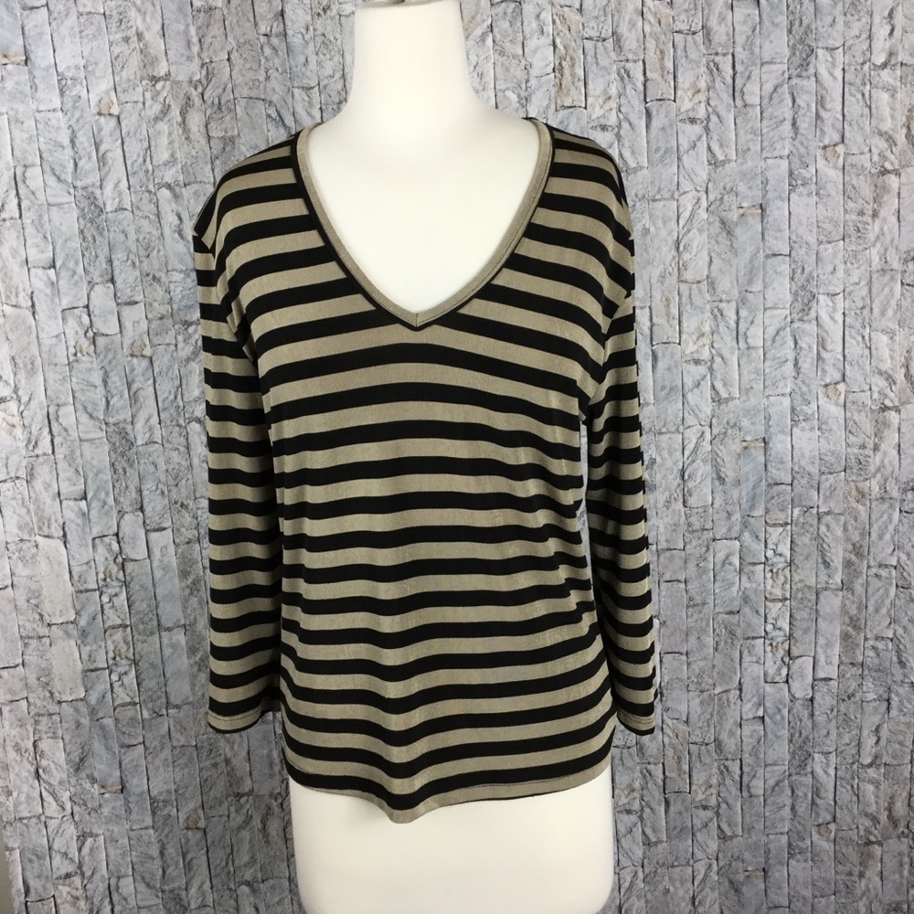 Tape Measure black/gold striped top, Size L